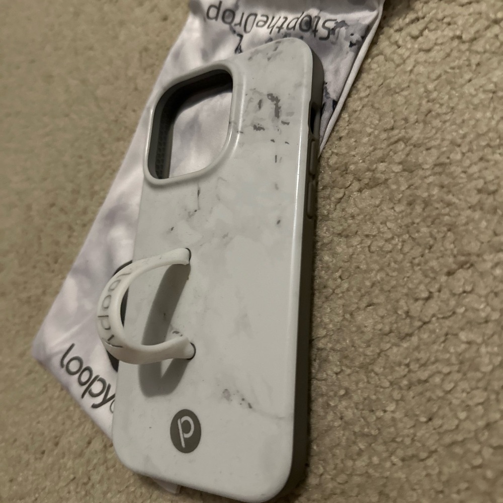 Loopy Case White Marble Phone Case apple 14 pro - Picture 2 of 3